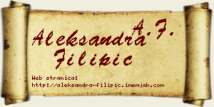 Aleksandra Filipić vizit kartica